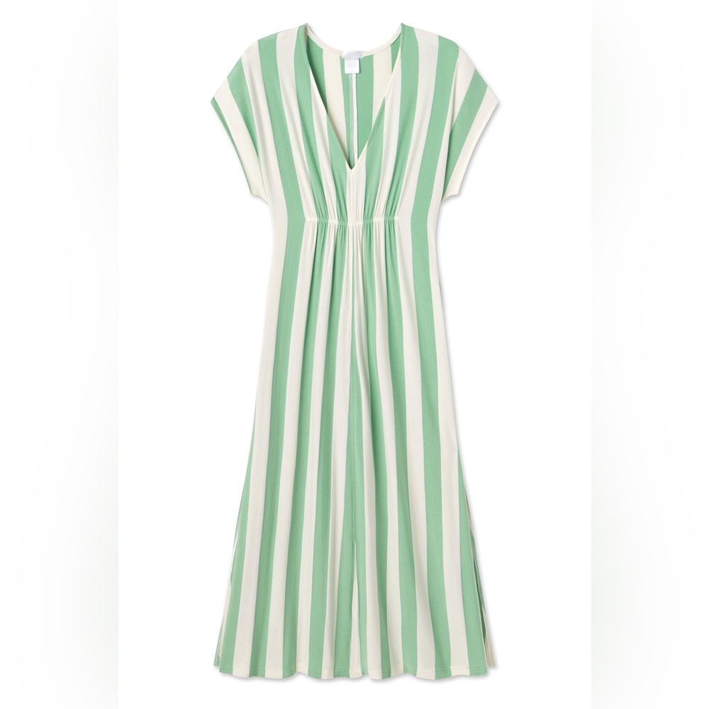 Lake DreamKnit Caftan in Grass Stripe